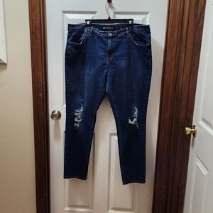 Chic Blue Distressed Jeans Sz 20 EUC
